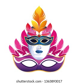 mask with feathers