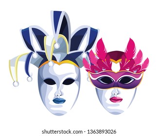 mask with feathers
