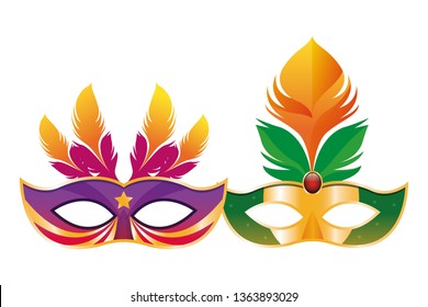mask with feathers