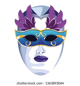 mask with feathers