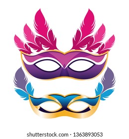 mask with feathers
