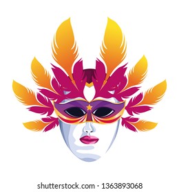 mask with feathers
