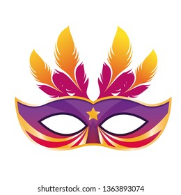 mask with feathers