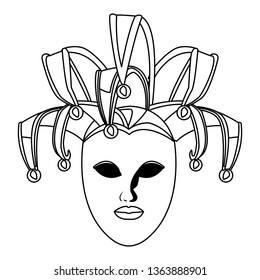 mask with feathers black and white