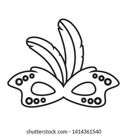 mask feathers brazil carnival celebration vector illustration