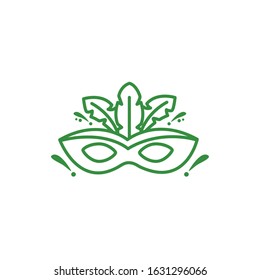 mask with feathers carnival icon vector illustration design
