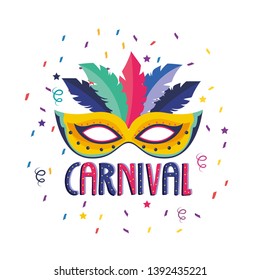 mask with feathers decoration to festival celebration