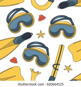 Mask and fing pattern, line art illustration