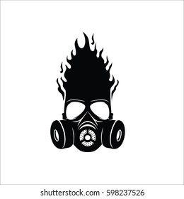 Mask Fire Silhouette Logo