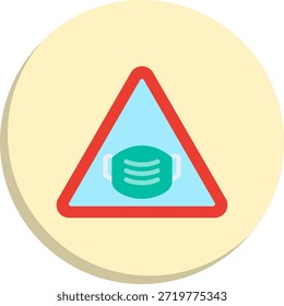 Mask Flat Circle Style Icon