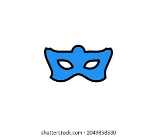 Mask flat icon. Single high quality outline symbol for web design or mobile app.  Holidays thin line signs for design logo, visit card, etc. Outline pictogram EPS10