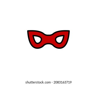 Mask flat icon. Single high quality outline symbol for web design or mobile app.  Holidays thin line signs for design logo, visit card, etc. Outline pictogram EPS10