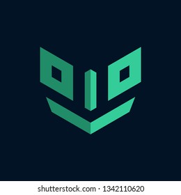 mask flat vector illustration logo concept