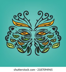 Mask floral illustration vector. good to print on tees