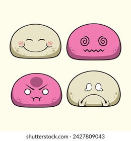 Mask food mochi vector art