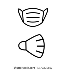Mask front and side abstract vector