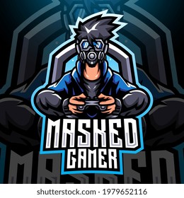 Mask gamer esport mascot logo design