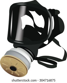 mask with gas filter pollution