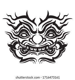 mask giant thai traditional design for illustration with isolate background