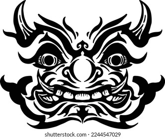 Maske Riesenthai traditionelles Design zur Illustration mit isoliertem Hintergrund