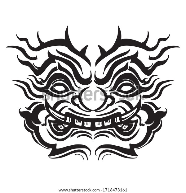 Mask Giant Thai Traditional Design Illustration Stock Vector (Royalty ...