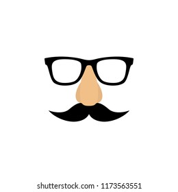 Mask with glasses fake nose and mustache. Vector illustration