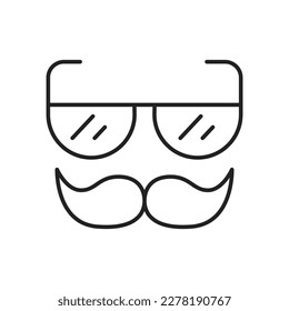 Mask with glasses and moustache icon. High quality black vector illustration.
