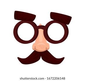 mask with glasses and moustache vector illustration design