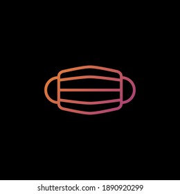 mask gradient outline Icon. corona virus vector illustration on black background