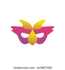 mask gradient style icon design, Party celebration event happy birthday holiday surprise anniversary and decorative theme Vector illustration