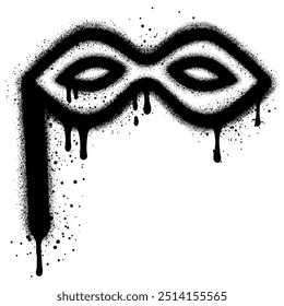 mask graffiti with black spray paint. vector illustration.