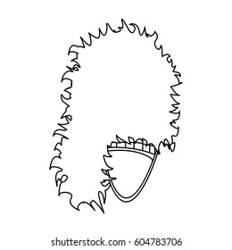 Mask with hair for the Scot.The Scottish national symbol.Scotland single icon in outline style vector symbol stock illustration.