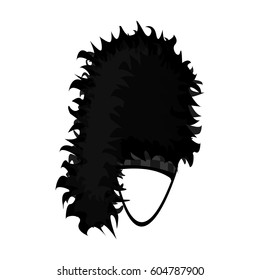 Mask with hair for the Scot.The Scottish national symbol.Scotland single icon in monochrome style vector symbol stock illustration.