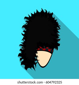 Mask with hair for the Scot.The Scottish national symbol.Scotland single icon in flat style vector symbol stock illustration.