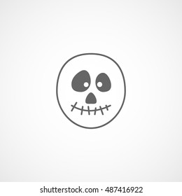Mask Halloween Concept Flat Icon On White Background