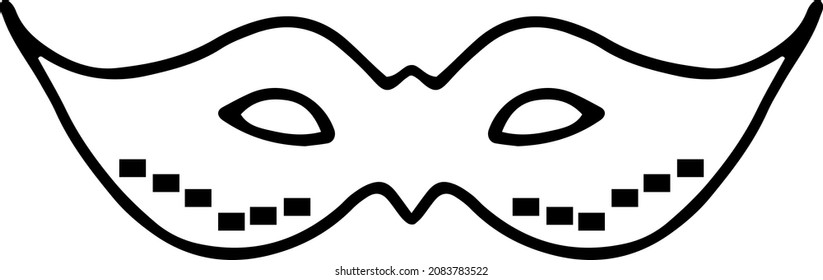 Mask, hand-drawn disguise
mask. Hand -drawn doodles illustration carnival mask.
Line art mask.