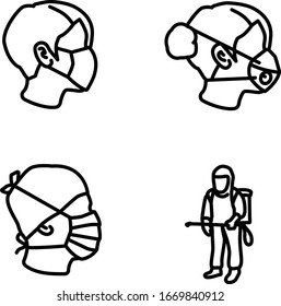 mask & hazmat vector icons