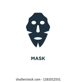 Mask icon. Black filled vector illustration. Mask symbol on white background. Can be used in web and mobile.