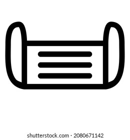 mask icon with black outline style