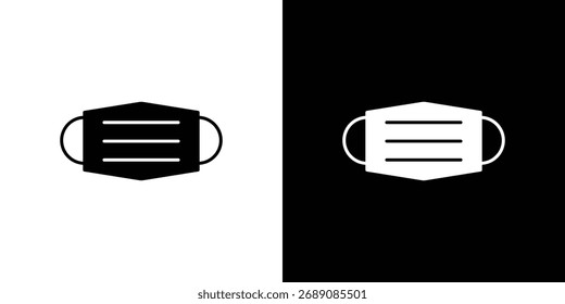 Mask icon. The black silhouette vector