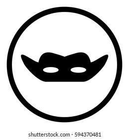 Mask icon in circle on white background