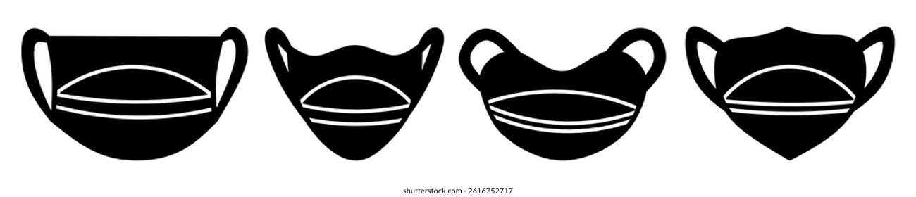 Mask icon collection. Stock vector illustration.