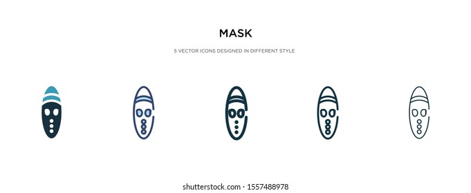 mask icon in different style vector illustration. two colored and black mask vector icons designed in filled, outline, line and stroke style can be used for web, mobile, ui