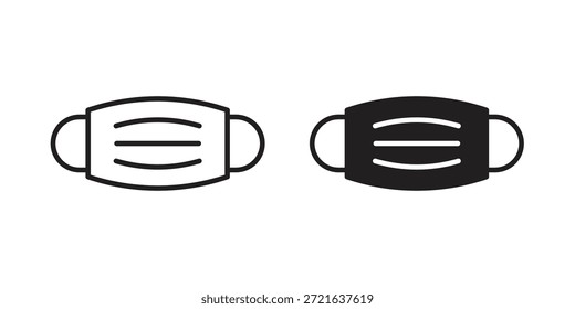 Mask icon in filled, thin line, stroke style for website and apps