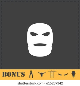 Mask icon flat. Simple vector symbol and bonus icon