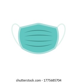 mask icon in flat style, respiratory and protection face mask ppe isolated on white background, virus protection business concept