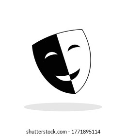 Mask icon in flat style. Theater symbol for your web site design, logo, app, UI Vector EPS 10.