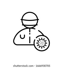 Mask icon. Flat Vector graphic in white background.