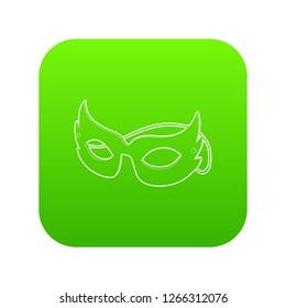 Mask icon green vector isolated on white background