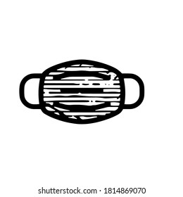 ilustración vectorial dibujada a mano de icono de máscara aislado en fondo blanco
